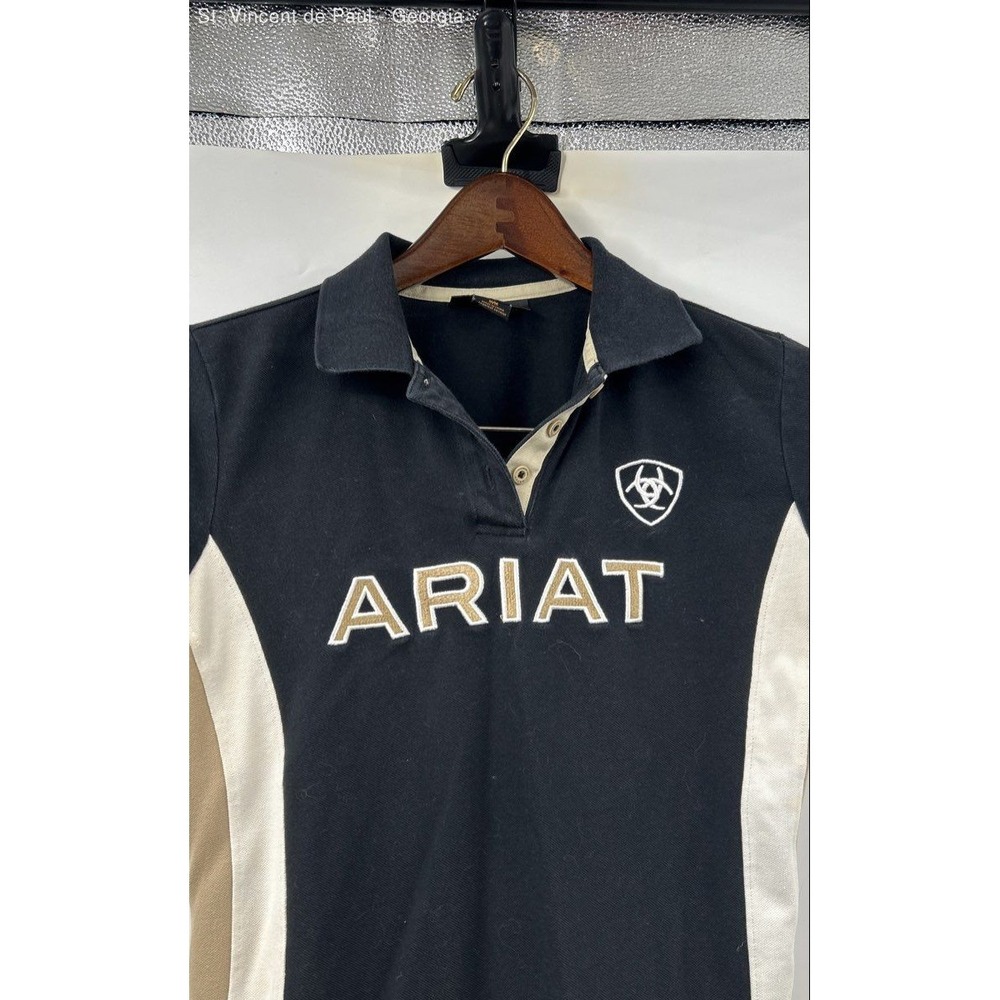 Ariat Short Sleeve Polo Shirt Women's Medium Black Logo